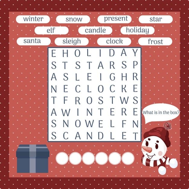 color crossword education game children about christmas winter symbols secret word 330527 90