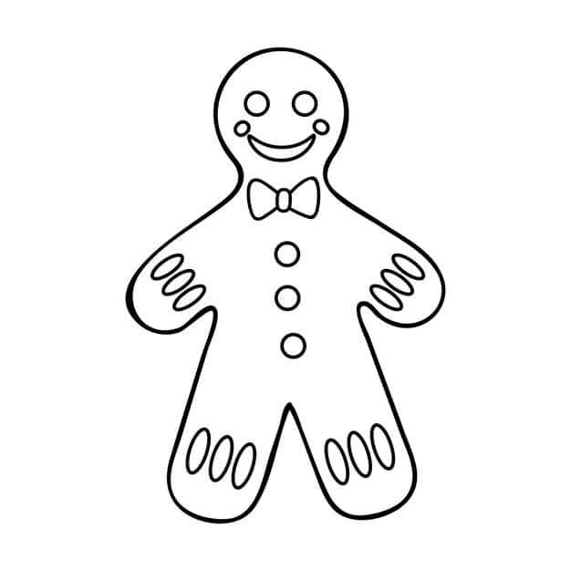 coloring book gingerbread men christmas sweet happy new year fun character hand drawn line art illustration coloring page kids adults 660541 641