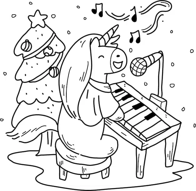 coloring page alphabets animal cartoon christmast unicorn 648571 163