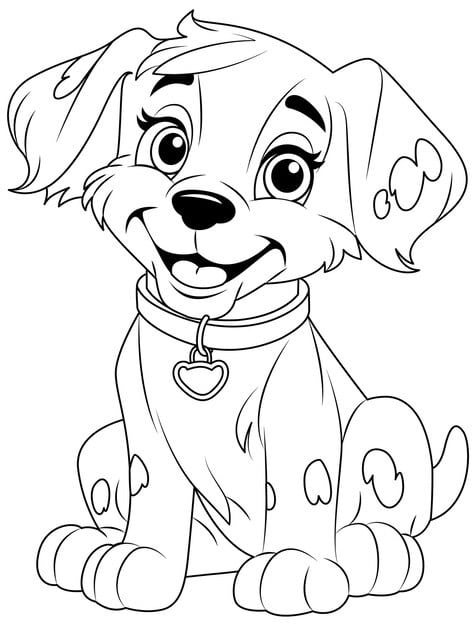 coloring page outline cute dog 1308 146520 1