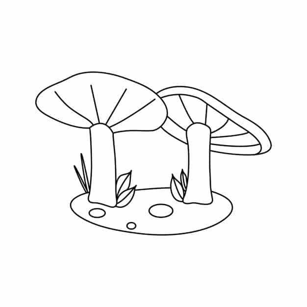 continuous singleline art mushroom cute mushroom oneline drawing vector illustration 1094107 177