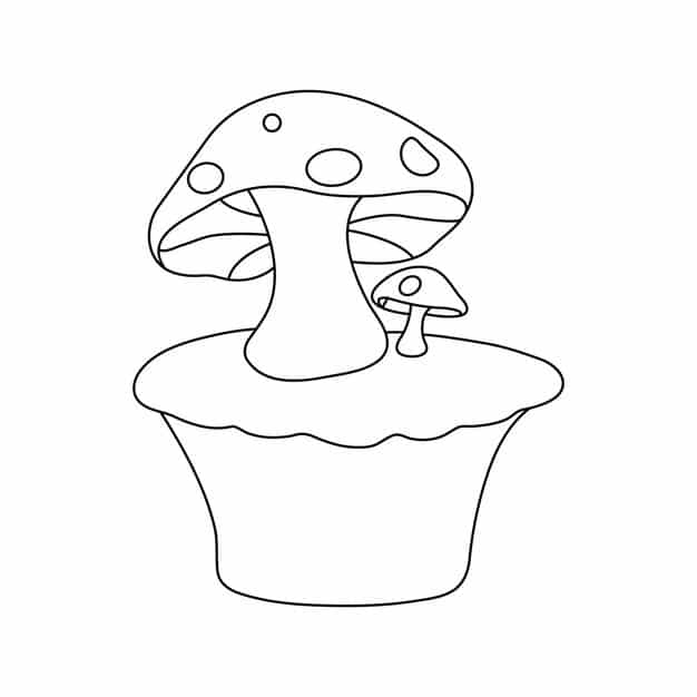 continuous singleline art mushroom cute mushroom oneline drawing vector illustration 1094107 199