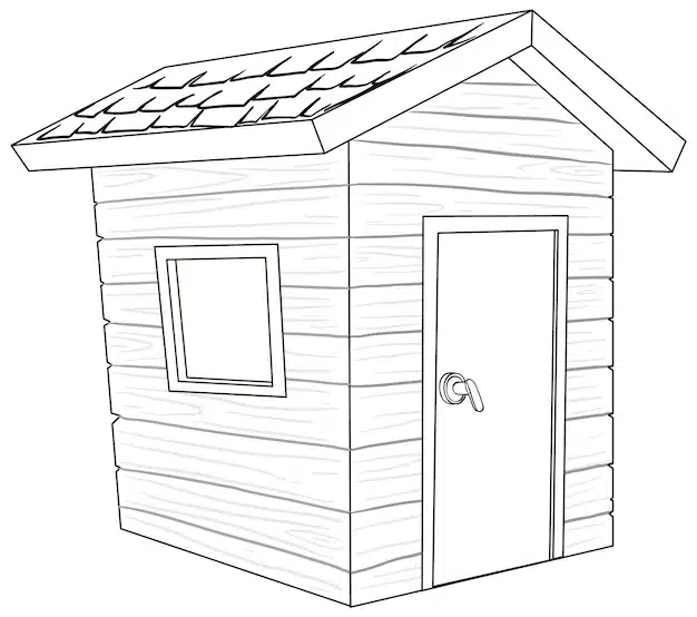 cozy wooden garden shed illustration 1308 161820