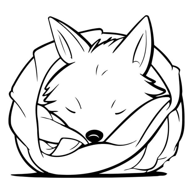 cute fox sleeping bag vector illustration cartoon style 1151 127531