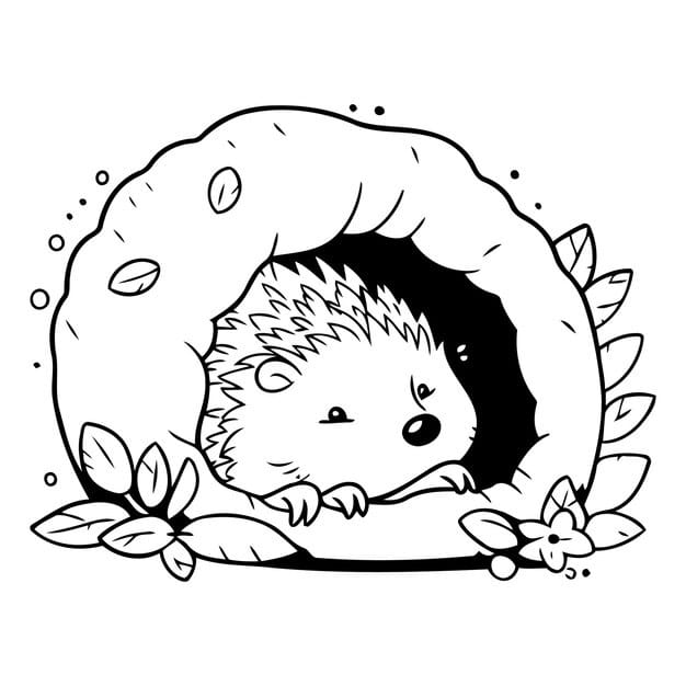 cute hedgehog blue pajama vector illustration 1151 103791