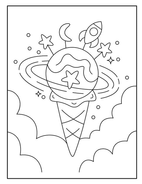 cute ice cream coloring page 615978 390