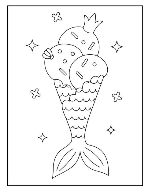 cute mermaid icecream coloring pages 615978 229