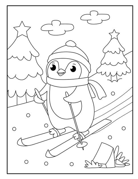 cute penguin coloring pages kids 589618 501