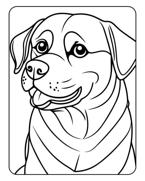 dog coloring page kids cute dog vector dog black white dog illustration 638495 1570