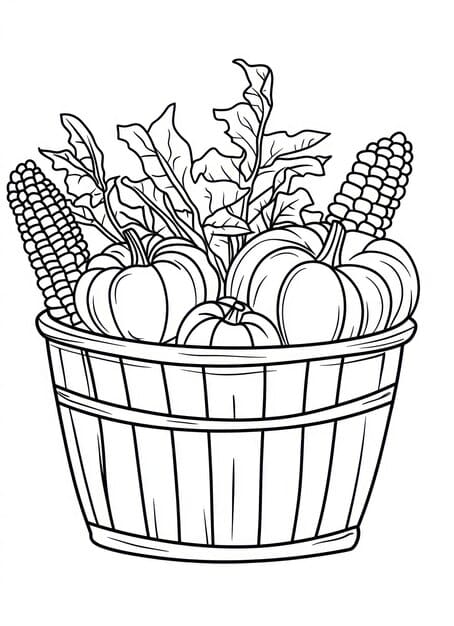 drawing corn basket with corn 569725 55165