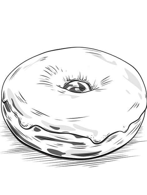 drawing donut with icing white background 1034044 108846