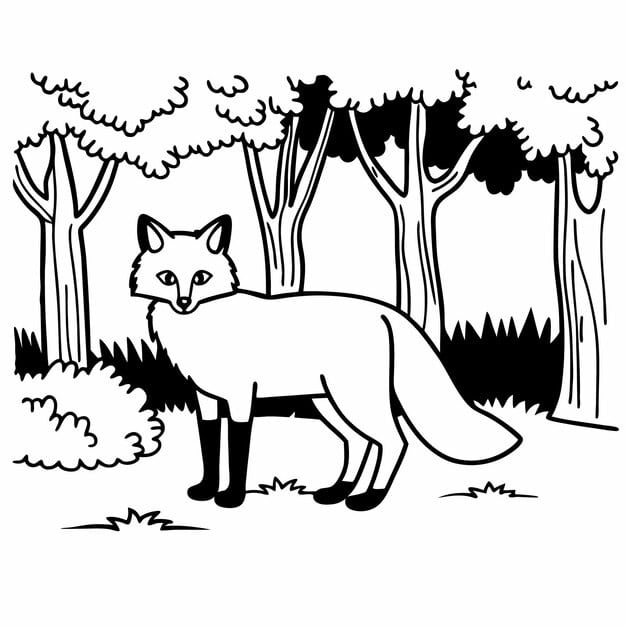 drawing fox with black white background 949680 2755