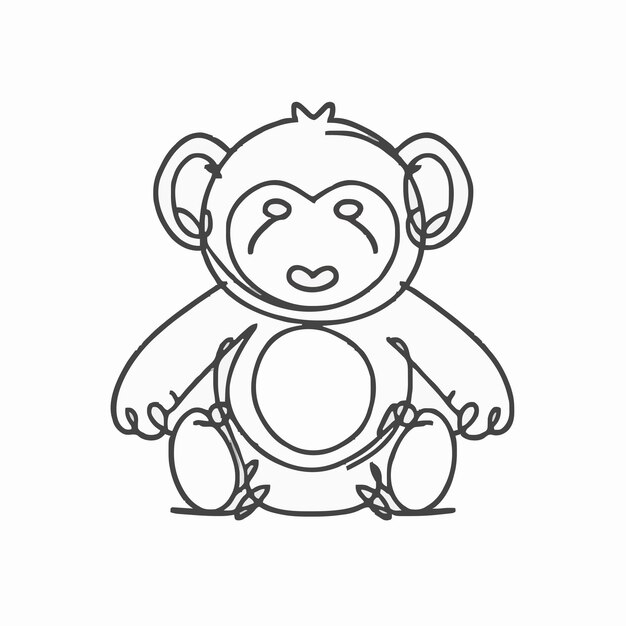 drawing monkey with ball round object middle 1187092 163