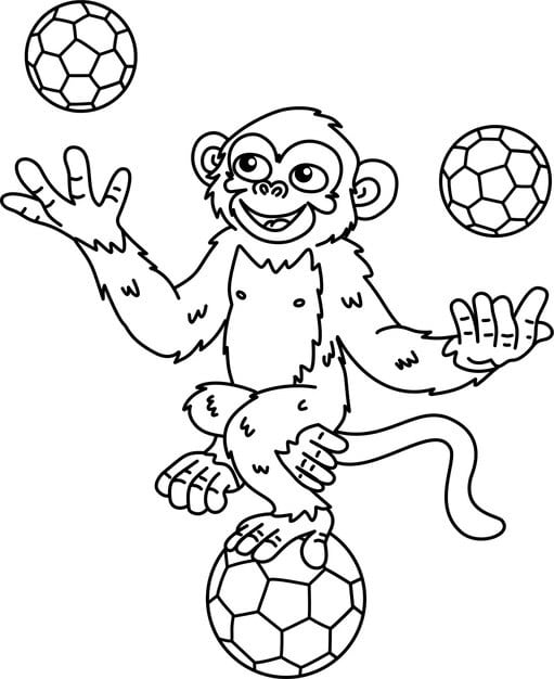 drawing outline monkey juggling balls 1229877 80