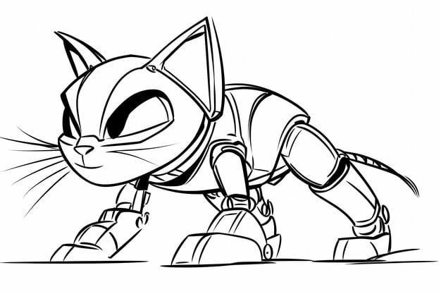 drawing robot with cat it 1022029 254415