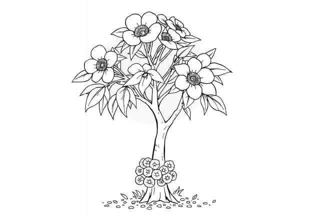 drawing tree with flowers leaves 782516 52193