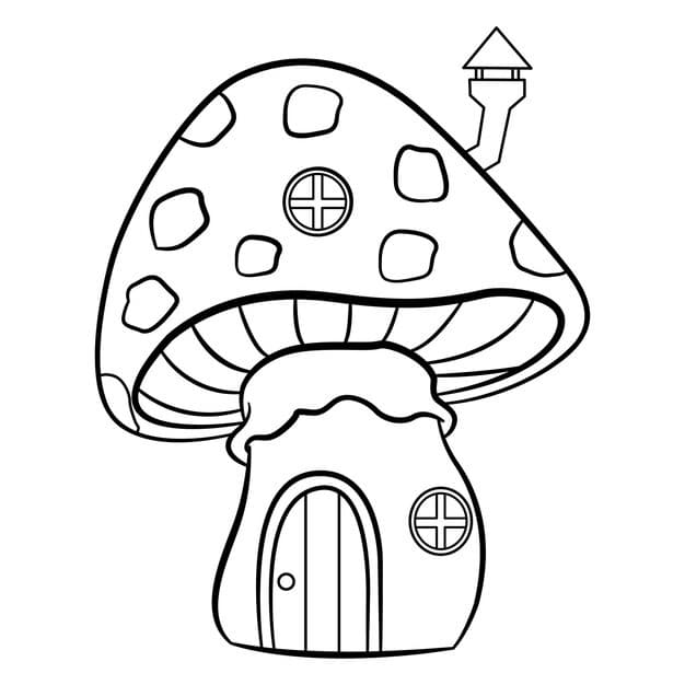 fairytale mushroom house coloring 781202 558