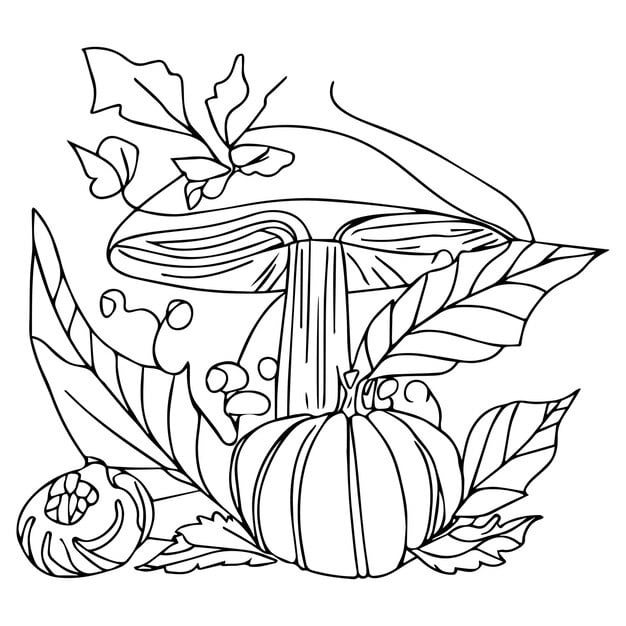 falling coloring book page leaf coloring books page vector thanksgiving illustration 700860 935