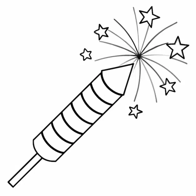 fire rocket firework vector illustration line art 969863 258095