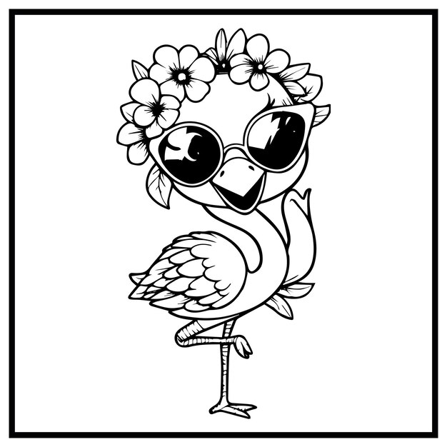 flamingo coloring page cute flamingo 1177067 173