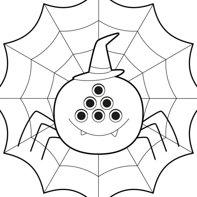 flat halloween coloring page illustration 23 2149648887