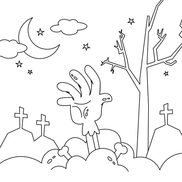 flat halloween coloring page illustration 23 2149651038