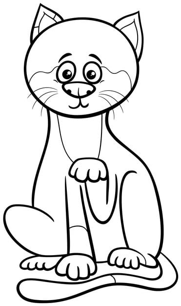 funny cartoon spotted cat animal character coloring page 11460 18761