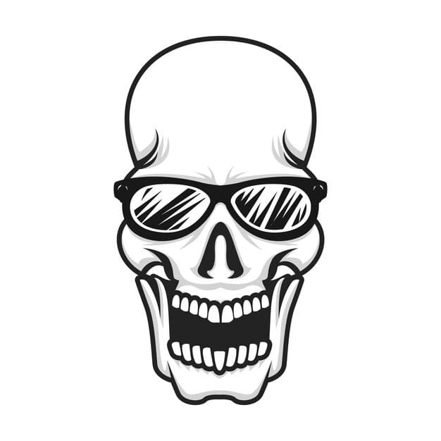 glasses skull head vector suitable tattoo designs logos t shirts etc 272290 366