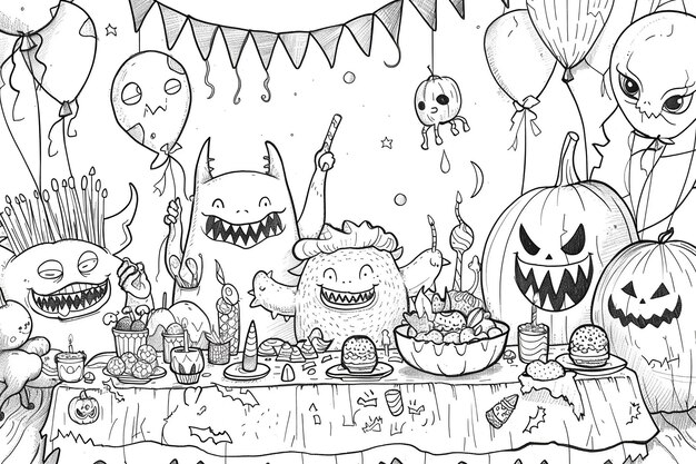 halloween coloring page pumpkins ghosts bats witches 1253276 1364