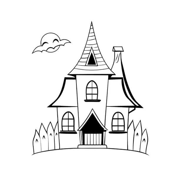 halloween outline house vector illustration 943898 18002