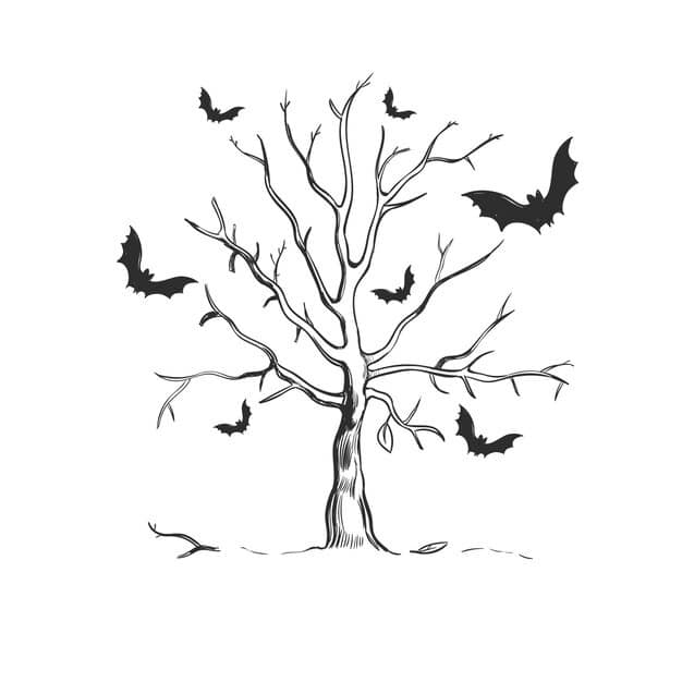 halloween tree sketch 1284 40656