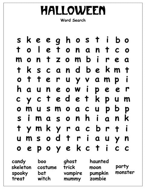 TEXT: A word search puzzle featuring iconic Halloween monsters.
DESCRIPTION: A fun word search dedicated to the most famous monsters of Halloween.
Caption: Test your monster knowledge with this engaging Halloween word search!
TITLE: Halloween Monsters Word Search