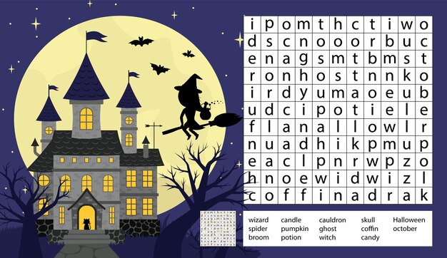 ALT TEXT: A word search puzzle featuring Halloween superstitions and beliefs.
DESCRIPTION: An engaging word search dedicated to the superstitions of Halloween.
Caption: Explore the spooky world of Halloween superstitions with this fun word search!
TITLE: Halloween Superstitions Word Search