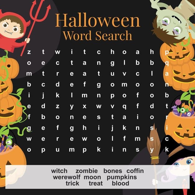 halloween word search worksheet educational worksheet preschool ready print vector file 135819 1759 1