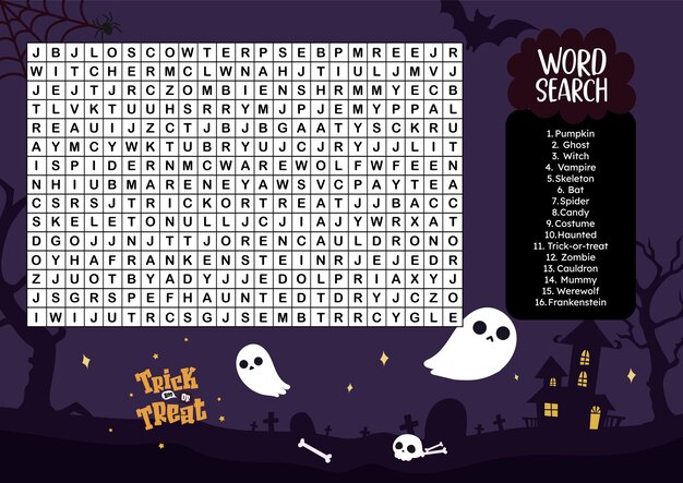 ALT TEXT: A word search puzzle featuring Halloween conspiracies and urban legends.
DESCRIPTION: An engaging word search dedicated to the conspiracies of Halloween.
Caption: Unravel Halloween conspiracies with this fun word search!
TITLE: Halloween Conspiracies Word Search