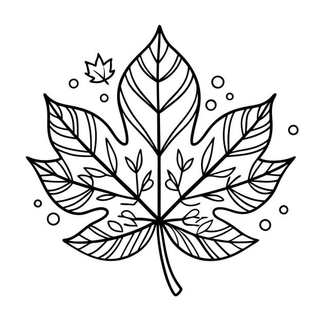 hand drawn beautiful leaf adult coloring book 852896 12325