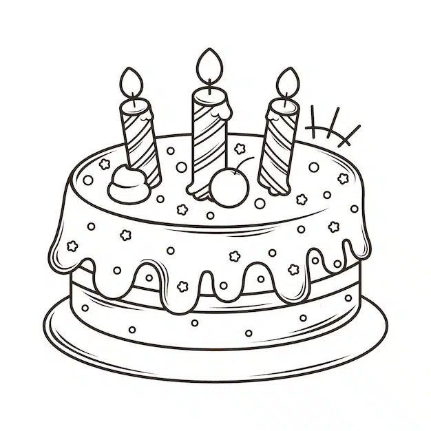 hand drawn birthday cake outline illustration 23 2150703845