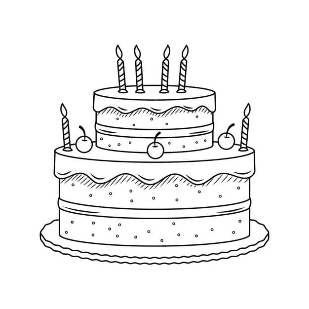 hand drawn birthday cake outline illustration 23 2150709270