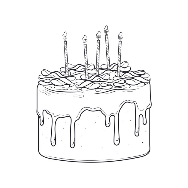 hand drawn birthday cake outline illustration 23 2150788345