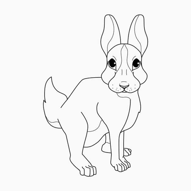 hand drawn bunny outline illustration 23 2149302292