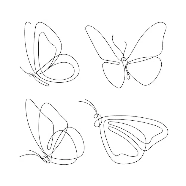 hand drawn butterfly outline pack 23 2149013323