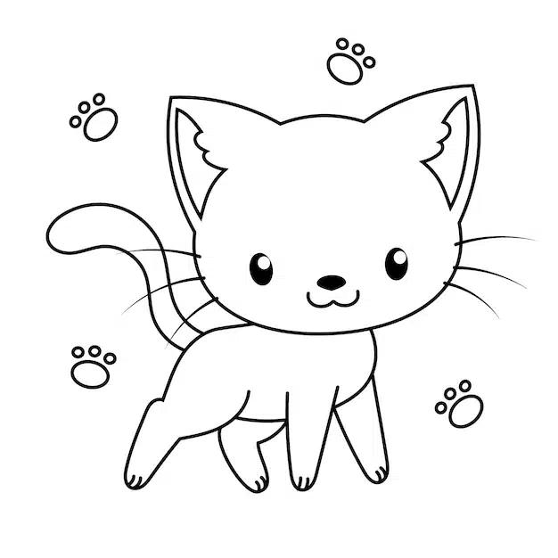 hand drawn cat outline illustration 23 2149265136