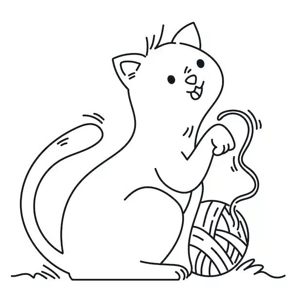 hand drawn cat outline illustration 23 2149266708