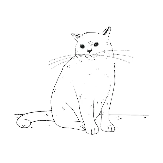 hand drawn cat outline illustration 23 2149278670