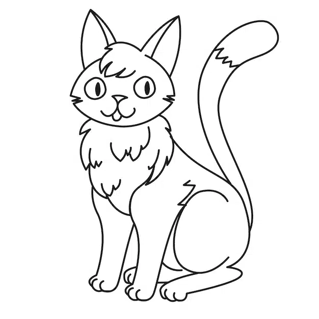 hand drawn cat outline illustration 23 2149286288