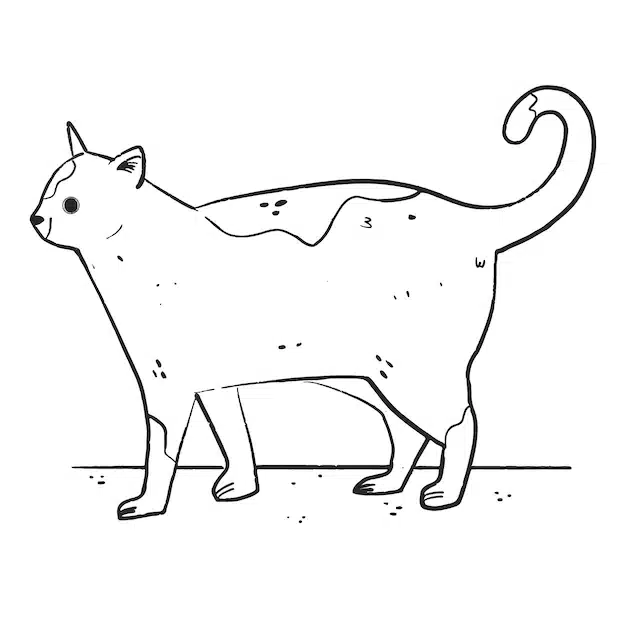 hand drawn cat outline illustration 23 2149288634