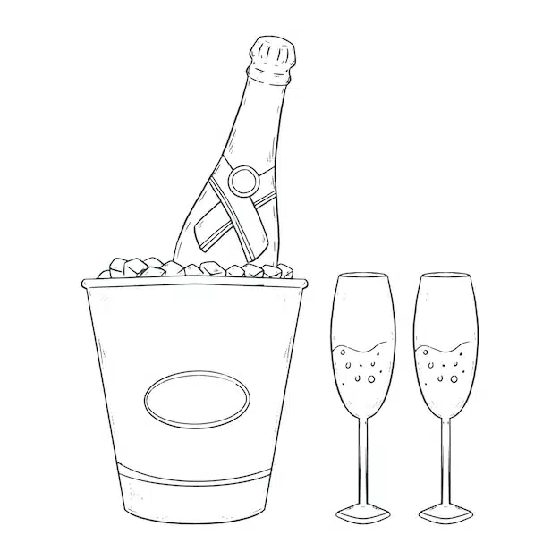 hand drawn champagne drawing illustration 23 2150625680