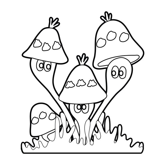 hand drawn cute mushroom coloring book 1118556 63