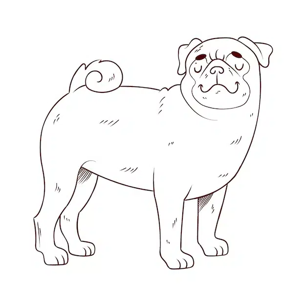 hand drawn dog outline illustration 23 2149263502