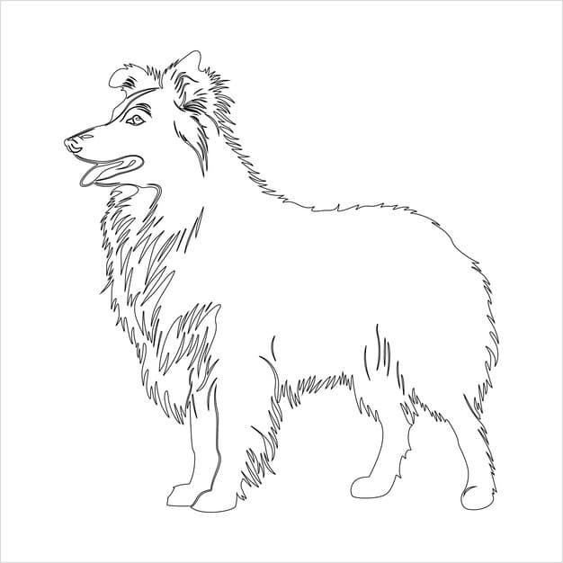 hand drawn dog outline illustration 729149 92212